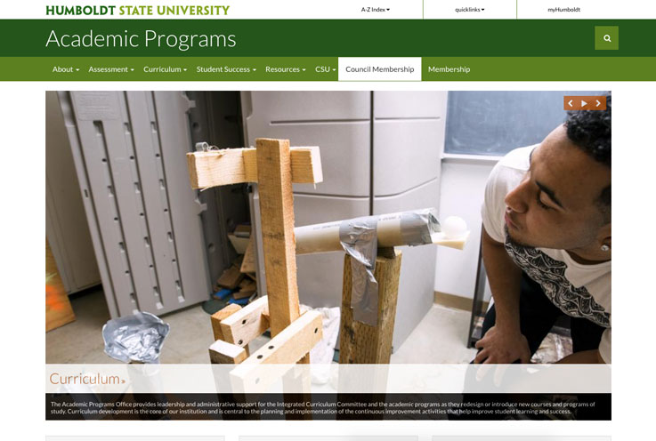 Academic Programs Website Screenshot