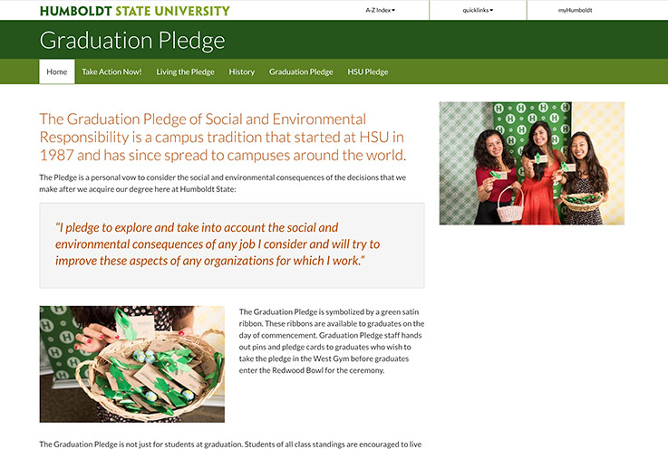 Grad Pledge website screenshot