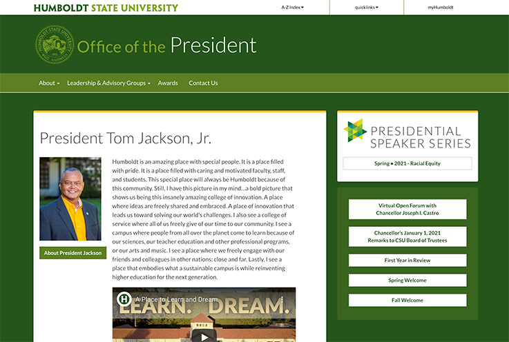 Office of the President website screenshot